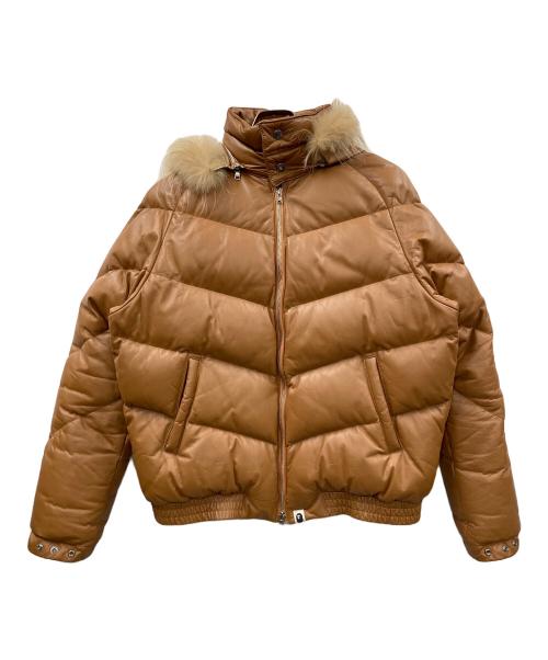 A BATHING APE（ア ベイシング エイプ）A BATHING APE (ア ベイシング エイプ) ダウンジャケット ブラウン サイズ:Mの古着・服飾アイテム