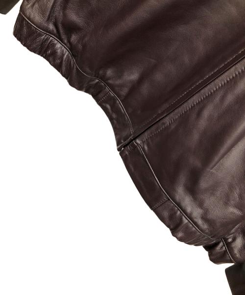 AVIREX（アヴィレックス）AVIREX (アヴィレックス) レザージャケット COMFORTABLE LEATHER SWING TOP（コンフォータブル レザー スウィング トップ） ブラウン サイズ:2XLの古着・服飾アイテム