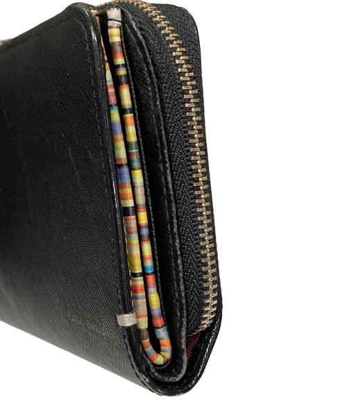 PAUL SMITH（ポールスミス）PAUL SMITH (ポールスミス) 2つ折り財布 ジップストローグレイン1 ブラック サイズ:実寸サイズにご確認ください。の古着・服飾アイテム
