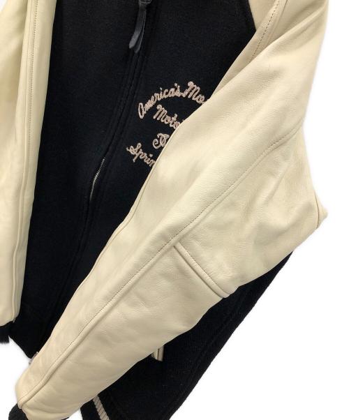 INDIAN MOTORCYCLE（インディアンモーターサイクル）INDIAN MOTORCYCLE (インディアンモーターサイクル) スタジャン ブラック×アイボリー サイズ:40の古着・服飾アイテム