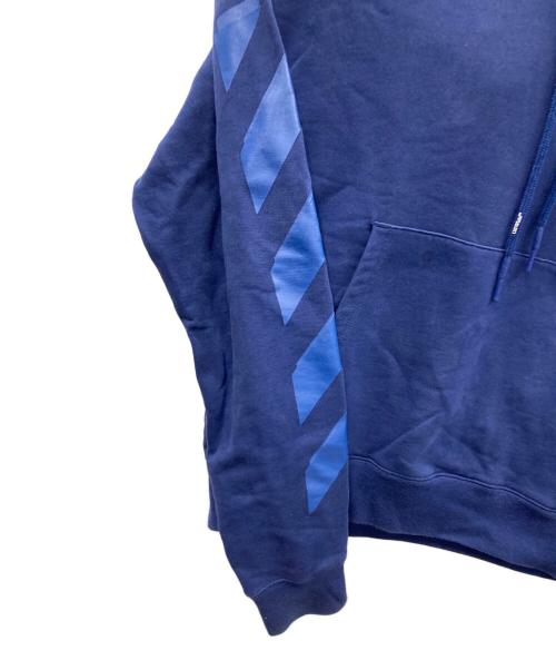 OFFWHITE（オフホワイト）OFFWHITE (オフホワイト) プルオーバーパーカー 	21AW Rubber Arrow Over Hoodie（21AW ラバーアローオーバー） ブルー サイズ:Lの古着・服飾アイテム