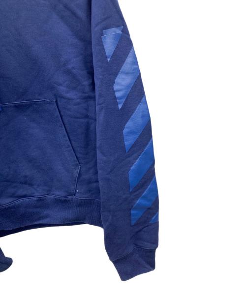 OFFWHITE（オフホワイト）OFFWHITE (オフホワイト) プルオーバーパーカー 	21AW Rubber Arrow Over Hoodie（21AW ラバーアローオーバー） ブルー サイズ:Lの古着・服飾アイテム