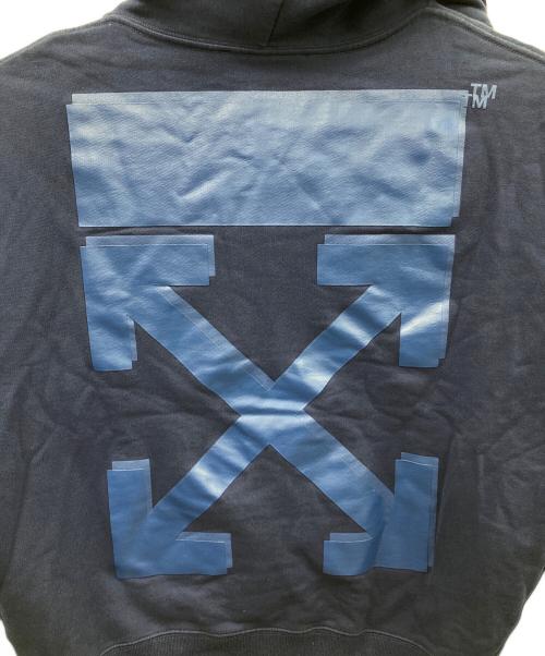 OFFWHITE（オフホワイト）OFFWHITE (オフホワイト) プルオーバーパーカー 	21AW Rubber Arrow Over Hoodie（21AW ラバーアローオーバー） ブルー サイズ:Lの古着・服飾アイテム
