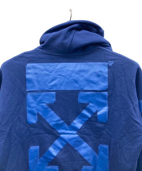 OFFWHITE（オフホワイト）OFFWHITE (オフホワイト) プルオーバーパーカー 	21AW Rubber Arrow Over Hoodie（21AW ラバーアローオーバー） ブルー サイズ:Lの古着・服飾アイテム