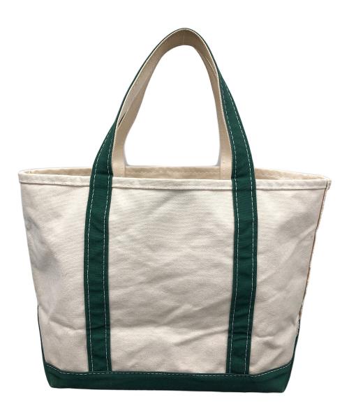 L.L.Bean（エルエルビーン）L.L.Bean (エルエルビーン) トートバッグ Boat and Tote Open-Top（ボート アンド トート オープン-トップ） アイボリー×グリーン サイズ:実寸サイズにてご確認下さい。の古着・服飾アイテム