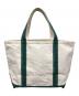 L.L.Bean（エルエルビーン）の古着「トートバッグ Boat and Tote Open-Top（ボート アンド トート オープン-トップ）」｜アイボリー×グリーン