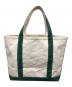 中古・古着 L.L.Bean (エルエルビーン) トートバッグ Boat and Tote Open-Top（ボート アンド トート オープン-トップ） アイボリー×グリーン サイズ:実寸サイズにてご確認下さい。：7000円