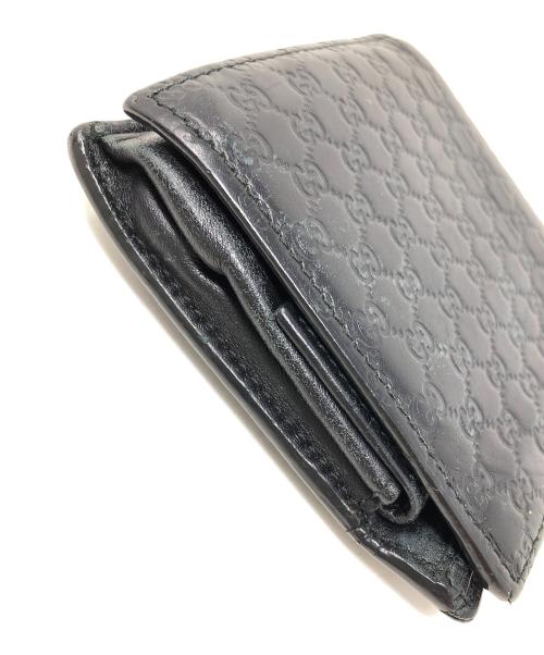 GUCCI（グッチ）GUCCI (グッチ) 2つ折り財布 マイクログッチシマ ブラック サイズ:実寸サイズにてご確認ください。の古着・服飾アイテム