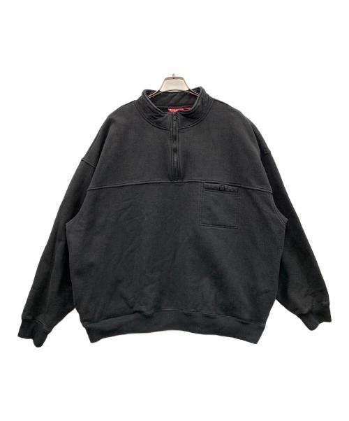 SUPREME（シュプリーム）SUPREME (シュプリーム) スウェット Washed Half Zip Pullover（ウォッシュト ハーフ ジップ プルオーバー） ブラック サイズ:XLの古着・服飾アイテム