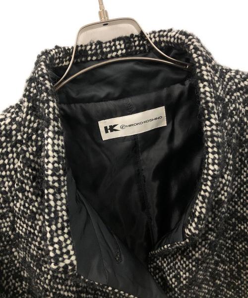 HIROKO KOSHINO（ヒロコ コシノ）HIROKO KOSHINO (ヒロコ コシノ) ショートコート ブラック×ホワイト サイズ:L～LLの古着・服飾アイテム