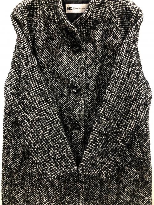 HIROKO KOSHINO（ヒロコ コシノ）HIROKO KOSHINO (ヒロコ コシノ) ショートコート ブラック×ホワイト サイズ:L～LLの古着・服飾アイテム