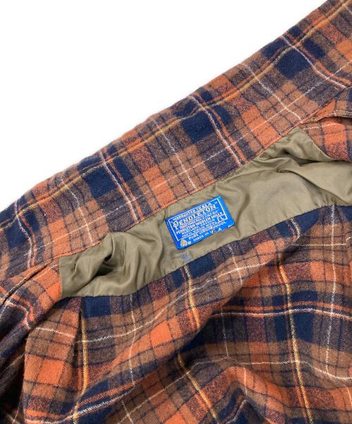PENDLETON（ペンドルトン）PENDLETON (ペンドルトン) ウールシャツ ブラウン×ネイビー サイズ:Lの古着・服飾アイテム