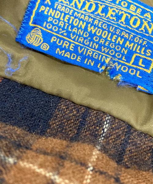 PENDLETON（ペンドルトン）PENDLETON (ペンドルトン) ウールシャツ ブラウン×ネイビー サイズ:Lの古着・服飾アイテム