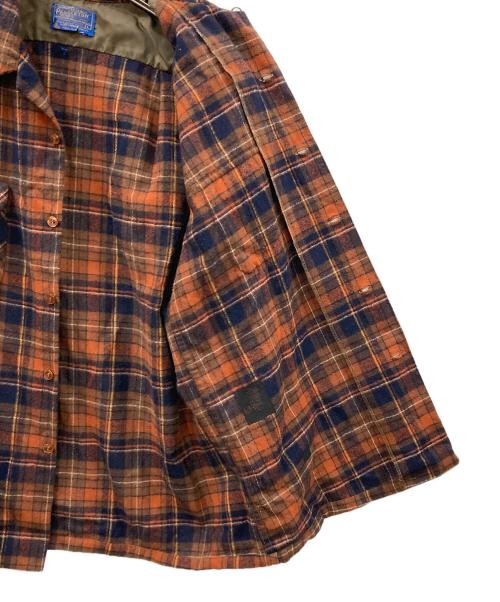 PENDLETON（ペンドルトン）PENDLETON (ペンドルトン) ウールシャツ ブラウン×ネイビー サイズ:Lの古着・服飾アイテム