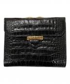 Yves Saint Laurentイヴサンローラン）の古着「がま口3つ折り財布」｜ブラック