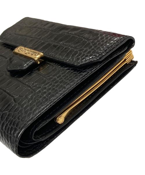 Yves Saint Laurent（イヴサンローラン）Yves Saint Laurent (イヴサンローラン) がま口3つ折り財布 ブラック サイズ:実寸サイズにご確認ください。の古着・服飾アイテム