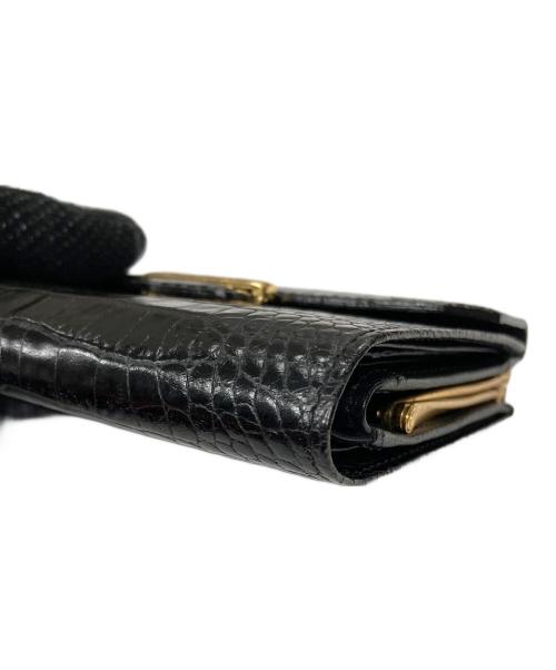 Yves Saint Laurent（イヴサンローラン）Yves Saint Laurent (イヴサンローラン) がま口3つ折り財布 ブラック サイズ:実寸サイズにご確認ください。の古着・服飾アイテム