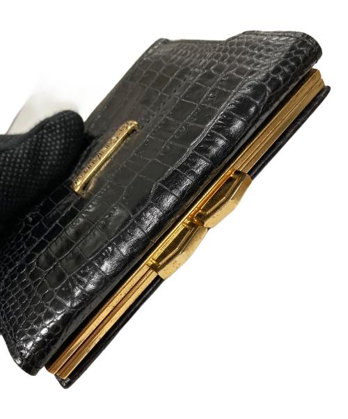 Yves Saint Laurent（イヴサンローラン）Yves Saint Laurent (イヴサンローラン) がま口3つ折り財布 ブラック サイズ:実寸サイズにご確認ください。の古着・服飾アイテム