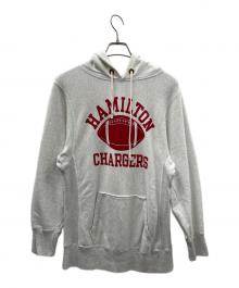 DOUBLE WORKS（ダブルワークス）の古着「プルオーバーパーカー HAMILTON CHARGERS（ハミルトン チャージャーズ）」｜ライトグレー