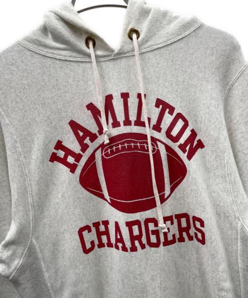 DOUBLE WORKS（ダブルワークス）DOUBLE WORKS (ダブルワークス) プルオーバーパーカー HAMILTON CHARGERS（ハミルトン チャージャーズ） ライトグレー サイズ:M（38-40）の古着・服飾アイテム