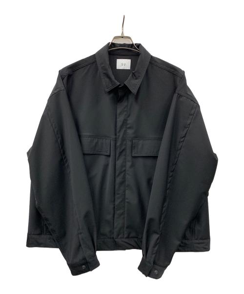 SU（ス）SU (ス) ジャケット ステッチウールジャケット ブラック サイズ:48 未使用品の古着・服飾アイテム