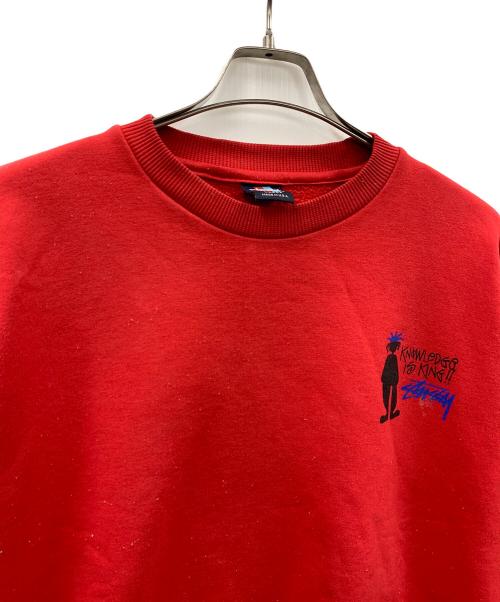 stussy（ステューシー）stussy (ステューシー) スウェット レッド サイズ:Lの古着・服飾アイテム