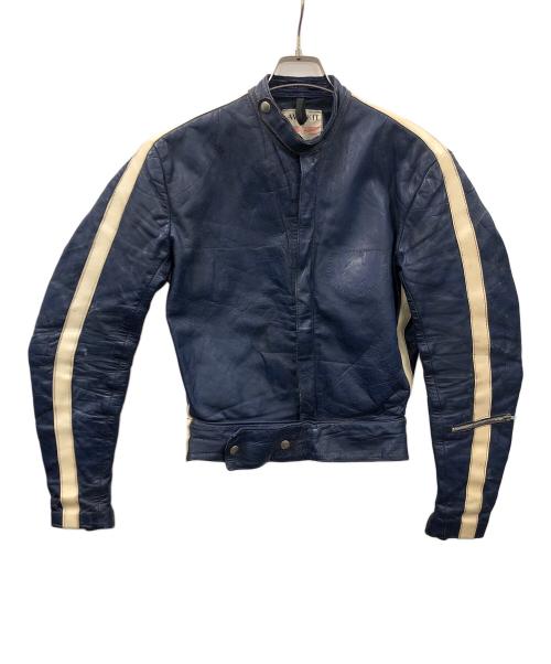 Lewis Leathers（ルイスレザース）Lewis Leathers (ルイスレザース) レザーライダースジャケット ブルー サイズ:実寸サイズにてご確認下さい。の古着・服飾アイテム