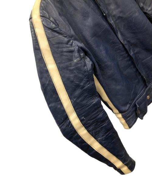 Lewis Leathers（ルイスレザース）Lewis Leathers (ルイスレザース) レザーライダースジャケット ブルー サイズ:実寸サイズにてご確認下さい。の古着・服飾アイテム