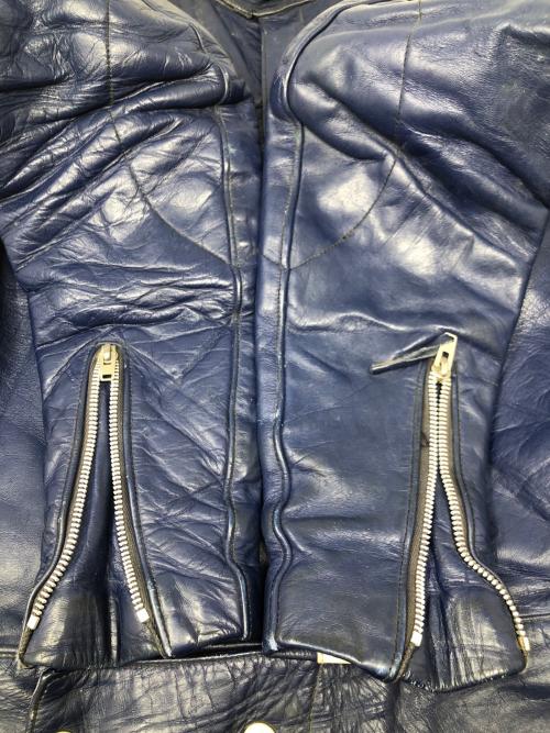 Lewis Leathers（ルイスレザース）Lewis Leathers (ルイスレザース) レザーライダースジャケット ブルー サイズ:実寸サイズにてご確認下さい。の古着・服飾アイテム