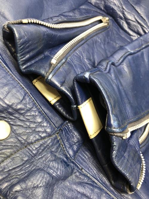 Lewis Leathers（ルイスレザース）Lewis Leathers (ルイスレザース) レザーライダースジャケット ブルー サイズ:実寸サイズにてご確認下さい。の古着・服飾アイテム