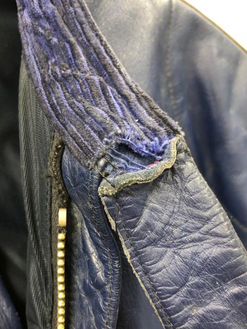 Lewis Leathers（ルイスレザース）Lewis Leathers (ルイスレザース) レザーライダースジャケット ブルー サイズ:実寸サイズにてご確認下さい。の古着・服飾アイテム