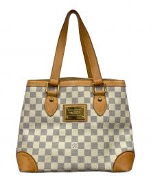 LOUIS VUITTON（ルイ ヴィトン）の古着「ハンドバッグ ダミエ・アズール ハムステッドPM」｜ホワイト×グレー