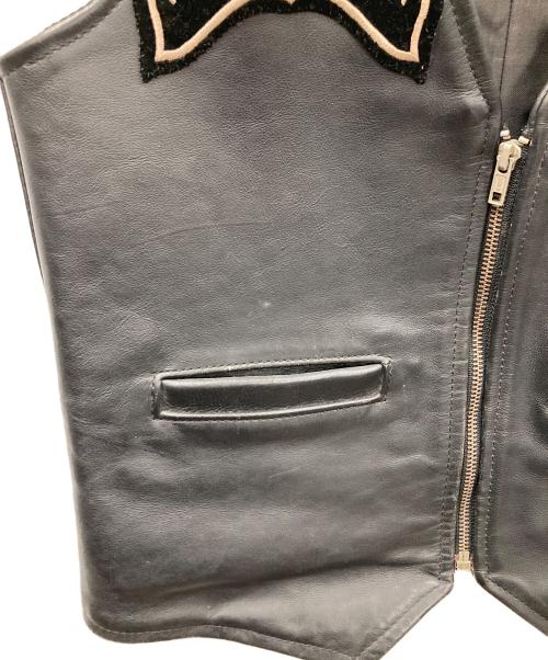 VANSON（バンソン）VANSON (バンソン) レザーベスト ブラック サイズ:38の古着・服飾アイテム
