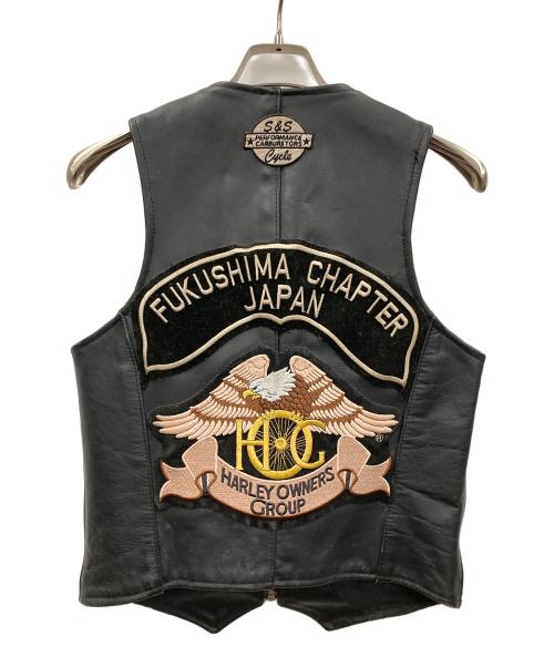 VANSON（バンソン）VANSON (バンソン) レザーベスト ブラック サイズ:38の古着・服飾アイテム