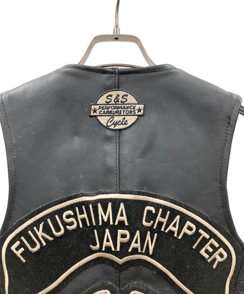 VANSON（バンソン）VANSON (バンソン) レザーベスト ブラック サイズ:38の古着・服飾アイテム