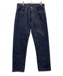 DENIME×WAREHOUSE（ドゥニーム×ウエアハウス）の古着「ストレート デニムパンツ」｜ネイビー