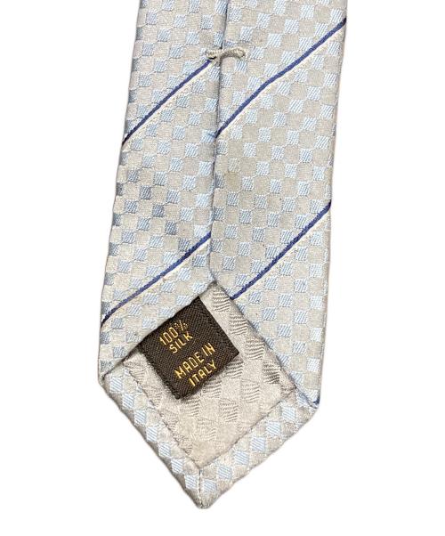 LOUIS VUITTON（ルイ ヴィトン）LOUIS VUITTON (ルイ ヴィトン) クラヴァット エク ネクタイ スカイブルー×グレー サイズ:実寸サイズにてご確認ください。の古着・服飾アイテム