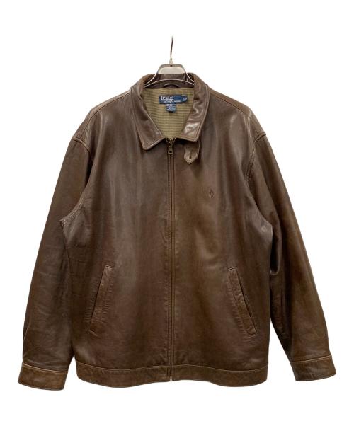POLO RALPH LAUREN（ポロ・ラルフローレン）POLO RALPH LAUREN (ポロ・ラルフローレン) レザージャケット ブラウン サイズ:XLの古着・服飾アイテム