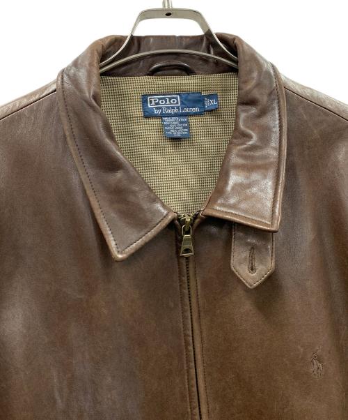 POLO RALPH LAUREN（ポロ・ラルフローレン）POLO RALPH LAUREN (ポロ・ラルフローレン) レザージャケット ブラウン サイズ:XLの古着・服飾アイテム