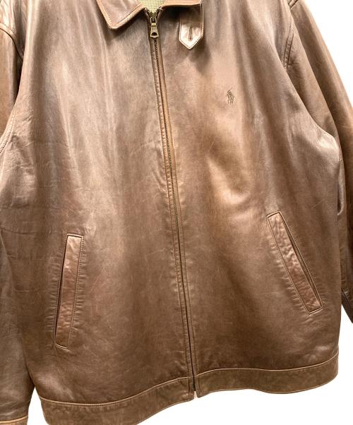 POLO RALPH LAUREN（ポロ・ラルフローレン）POLO RALPH LAUREN (ポロ・ラルフローレン) レザージャケット ブラウン サイズ:XLの古着・服飾アイテム