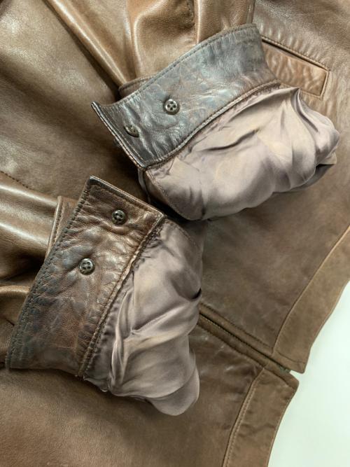 POLO RALPH LAUREN（ポロ・ラルフローレン）POLO RALPH LAUREN (ポロ・ラルフローレン) レザージャケット ブラウン サイズ:XLの古着・服飾アイテム