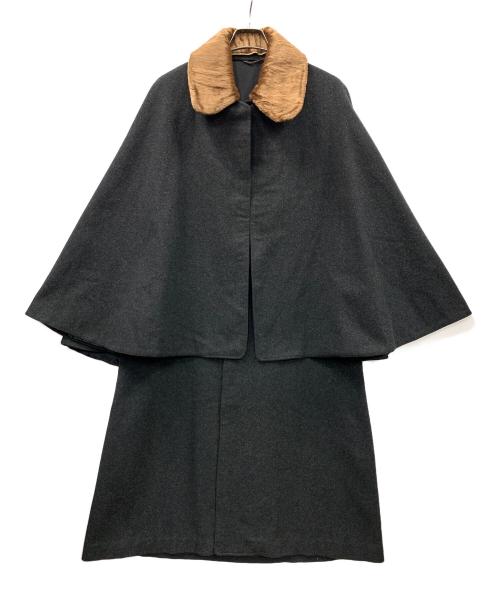 court（コート）court (コート) トンビコート ブラック サイズ:実寸サイズにてご確認ください。の古着・服飾アイテム