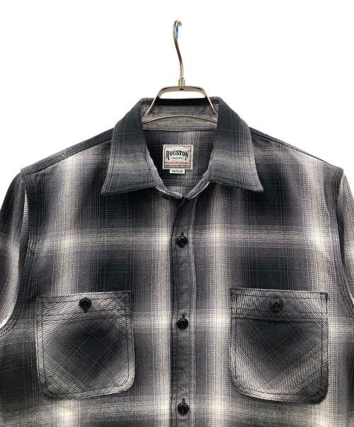 HOUSTON（ヒューストン）HOUSTON (ヒューストン) シャツ チェック柄 スカイブルー サイズ:Mの古着・服飾アイテム