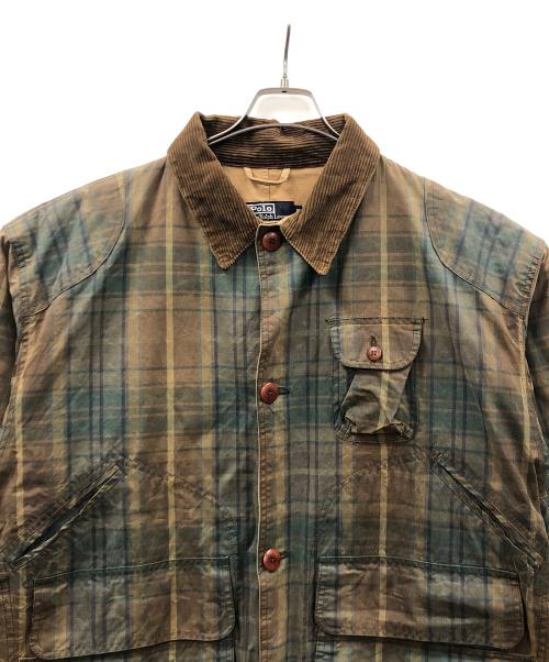 POLO RALPH LAUREN（ポロ・ラルフローレン）POLO RALPH LAUREN (ポロ・ラルフローレン) ハンティングジャケット ブラウン×グリーン サイズ:XLの古着・服飾アイテム