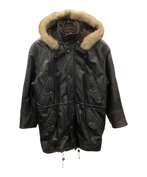 VECCHIO PONTE（ヴェキオポンテ）VECCHIO PONTE (ヴェキオポンテ) レザーコート ブラック サイズ:46の古着・服飾アイテム