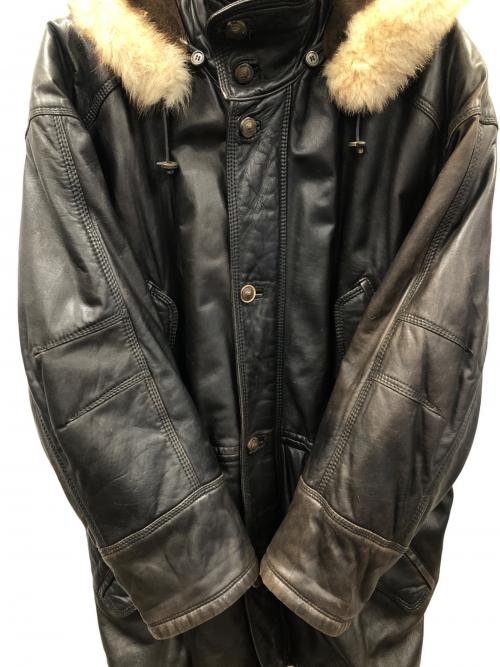 VECCHIO PONTE（ヴェキオポンテ）VECCHIO PONTE (ヴェキオポンテ) レザーコート ブラック サイズ:46の古着・服飾アイテム