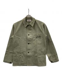 BUZZ RICKSON'S（バズリクソンズ）の古着「ヘリンボーンジャケット ミリタリージャケット」｜オリーブ