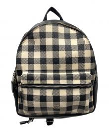 COACH（コーチ）の古着「リュック ギンガムチェック」｜アイボリー×ブラック