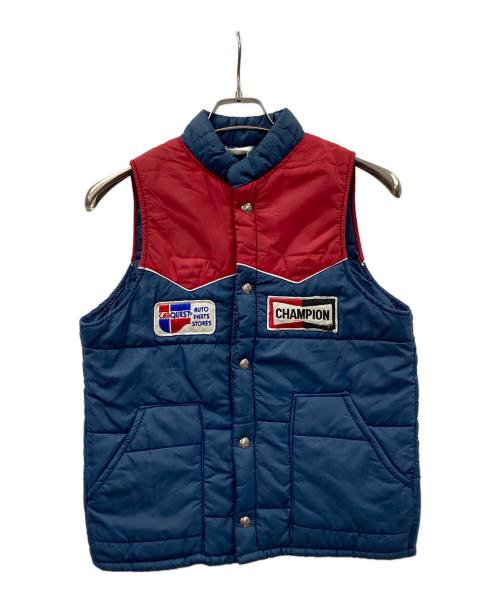 CAR QUEST（カークエスト）CAR QUEST (カークエスト) 70s 中綿ベスト レッド×ネイビー サイズ:実寸サイズをご確認ください。の古着・服飾アイテム