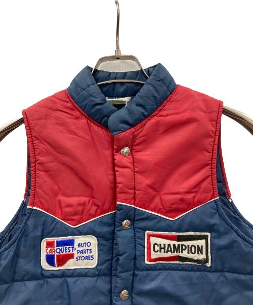 CAR QUEST（カークエスト）CAR QUEST (カークエスト) 70s 中綿ベスト レッド×ネイビー サイズ:実寸サイズをご確認ください。の古着・服飾アイテム